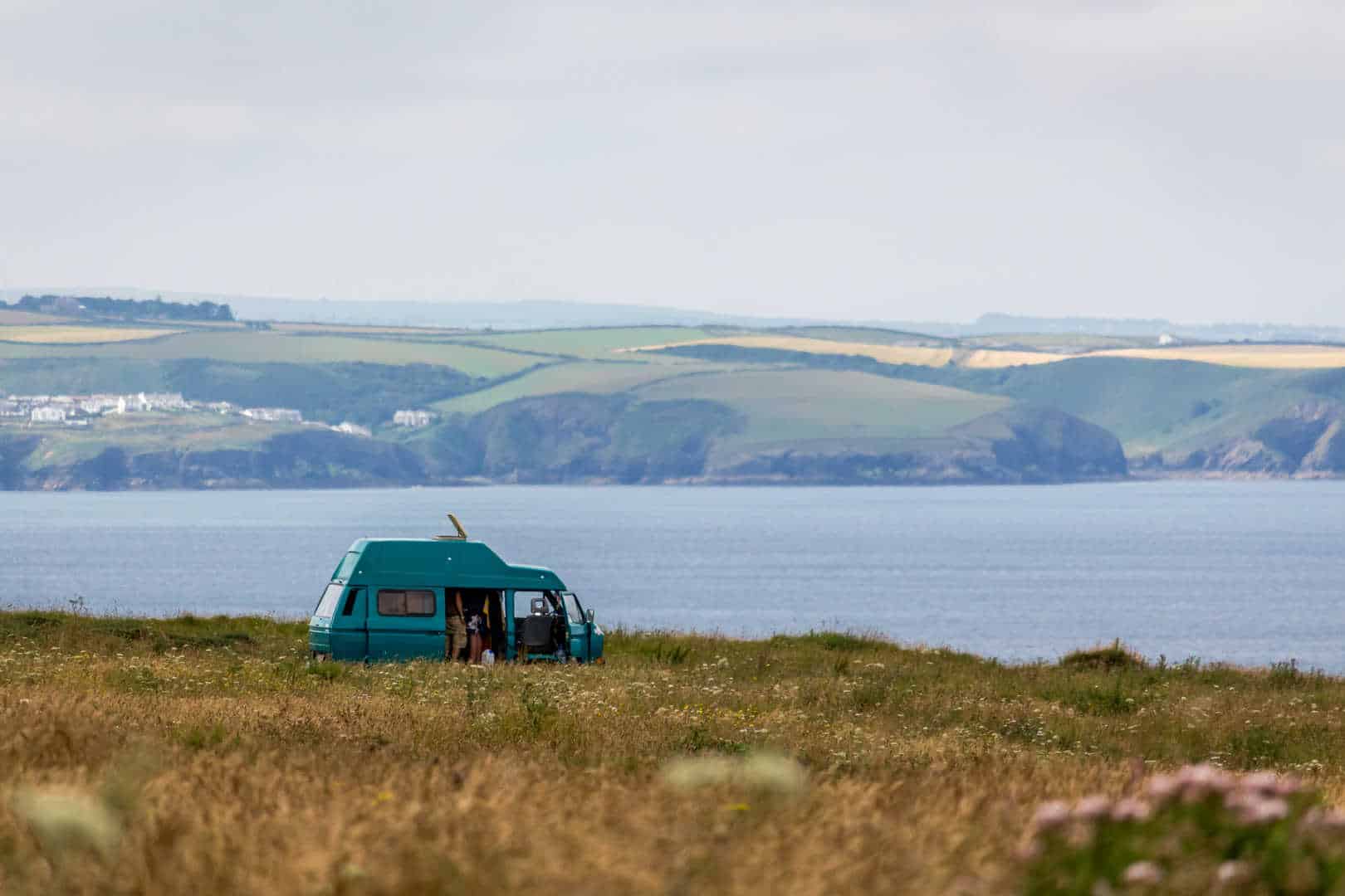 campervan on a field