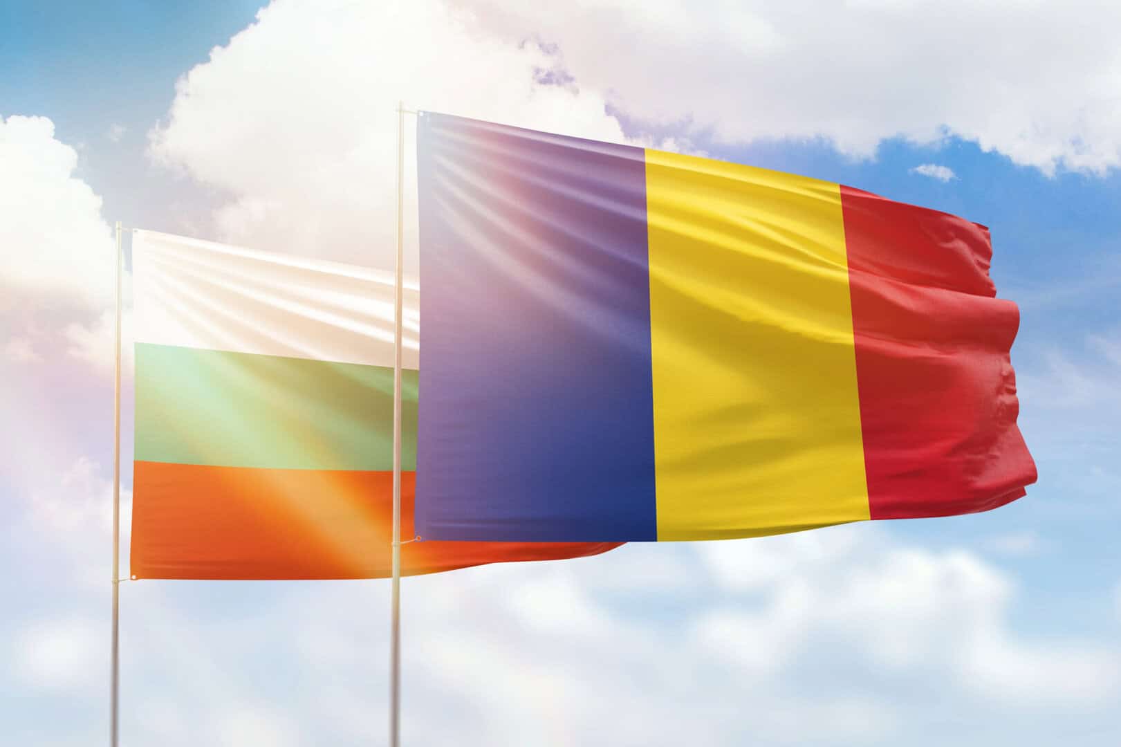 Romania and Bulgaria Flags